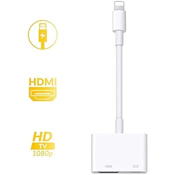 iPhone HDMI 変換 アダプタ ライトニング digital avアダプタ 設定不要 接続ケーブ Lightning HDMI ケーブル スマホ 高解像度 操作不要 ゲーム TV視聴 iPhone11/11 Pro/11 Pro Max iPhoneX/XR/XS/XS Max/7/7plus/8/8plus (IOS12、13対応)