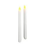 Everlasting Glow LED Wax Smooth Finish Taper Candle, White, 2 Piece Set, 10.75' [並行輸入品]