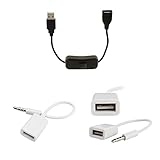 Baosity 3.5mmメスプラグ - USBメスケーブル　USB Aオス - メス　スイッチオン/オフ