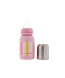 OrganicKidz - Biberon Inox sans Bisphénol-A - Chauffe-rapide - 120 ml - Rose rayé