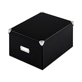 ぼん家具 ふた付き収納ボックス XLサイズ 約幅31×奥行40×高さ21cm カラーボックス整理 折りたたみ ブラック