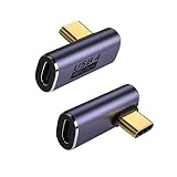 USB4 Type C 変換 アダプタ L字 USB C メス to C オス 90度 コネクター 100W急速充電＋40Gbps 高速データ転送 (L字-左右, 2)