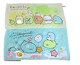 すみっコぐらし フェイスタオル 薄手 ２柄セット（うみのすみっこ ブルー・ねこのきょうだい）