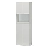 白井産業【SHIRAI】下駄箱 シューズボックス 靴箱 飾り棚付 ポルターレエントランス ホワイト 白 幅約60cm 高さ約180cm 【2梱包】 PRE-1860CDWH