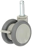 Shepherd Genesis Series 65mm Diameter Twin Thermoplastic Elastomer Wheel Caster with Brake, 7/16 Dia