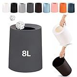 おしゃれ ゴミ箱 北欧 ゴミ袋が見えない シンプル ダストボックス ダストBOX ごみ箱 ごみばこ ゴミ袋 隠せる ビニール袋 見えない リビング 洗面所 オフィス かわいい トラッシュカン インテリア (グレー, 8L)