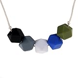 Kitdine Star Chewable BPA Silicone Baby Teething Necklace for Mom and Baby (Black Star) by Kitdine