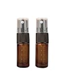 ロールオンボトル スポイトボトル スプレーボトル 5ml 10ml 遮光瓶 小分け 目盛り付き ガラスボトル アロマ保存容器 香水 詰替え 容器 QT-162 (スプレー(5ml) 2個)
