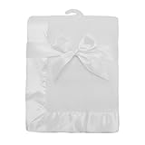 TL Care Fleece Blanket with Satin Trim, White, 2 by TL Care