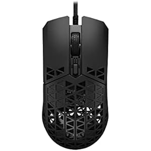 ASUS ゲーミングマウス TUF Gaming M4 Air 超軽量 47グラム 16,000dpi 6つのプログラム可能なボタン IPX6耐水性 抗菌 有線 国内正規品 black