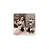 [GEUGJJK] バニーガール 逆バニー コスプレ セクシー ハイレグ レオタード 過激 ボディスーツ セクシーランジェリー 清純 可愛 蝶結び メイド 人気 萌え 小悪魔 コスチューム 3点セット 仮装 (メイド)