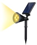 MedianField 【 ソーラー スポット ライト 埋め込み 壁掛け 2タイプ 】 電気代0円 4LED 屋外 ソーラーライト 夜間 自動点灯 充電 ledライト ガーデニング (暖色)