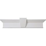 Ekena Millwork CRH07X25BTKF 7 1/4" H x 1" P Traditional Crosshead with Bottom Trim & Flat Keystone, 