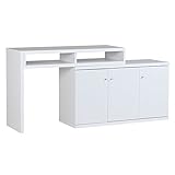 arne テレビ台 パソコンデスク 完成品 伸縮 コーナー ハイタイプ キャビネット T+D 105W扉 ホワイト