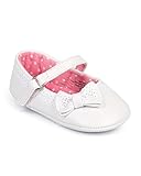 Aadi db73ガールズLeatheretteスパンコールVelcroメアリージェーンボウフラット( Infant / Toddler ) – ホワイト カラー: ホワイト