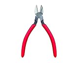 Jonard JIC-7858 Telecom Tapered Nose Diagonal Cutting Plier with Red Plastic Handle, 6-1/2' Length [