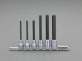 エスコ 1/2"sq/6個組[Hex]ロングビットソケット EA617ZL-200