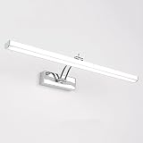 LEDミラーライト、洗面所トイレ浴室、ステンレススチールベース、防水、防曇、シルバー10W60cm（23.6 "）