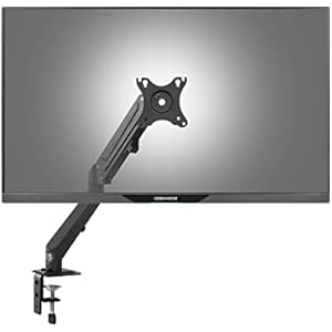 グリーンハウス モニターアーム ガス圧式 17-27インチ対応 耐荷重2-6.5kg 3年保証 4軸 直販Web限定モデル GH-AMDJ1-BK