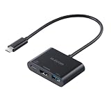 エレコム USB-C ハブ ドッキングステーション 3in1 PD100W USB-A（7.5W供給 スマホ充電対応） HDMI 4K対応 高速データ転送 5Gbps ブラック DST-W11