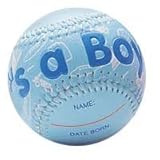 IT'S A BOY Baseball -BIRTH ANNOUNCEMENT/Keepsake/GIFT/BLUE - INCLUDES DISPLAY BOX/Shower/CHRISTENING