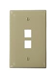 Leviton 41091-2IN QuickPort Midsize Wallplate, Single Gang, 2-Port, Ivory [並行輸入品]