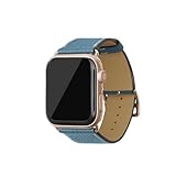 [BONAVENTURA] AppleWatch用 レザーバンド(アダプター:ゴールド) シュリンクレザー【38mm/40mm/41mm/42mm, S/Mサイズ】 ([シアン ] T40SRG-BC)