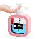 Segbeauty シャンプーボトル 泡タイプ ピンク 1本セット 500ml 方形 ステッカー付き ディスペンサー 詰め替えボトル 容器 大容量 おしゃれ 漏れ防止 簡単取り付け 浴室 洗面所 アルコール 洗濯洗剤 食器用洗剤適用【500ml 桜色】