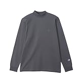 [チャンピオン] ロングTシャツ 長袖 綿100% Cotton USA ワンポイントロゴ モックネックロングスリーブTシャツ ベーシック C3-Y434/C3-Y434L メンズ チャコール M