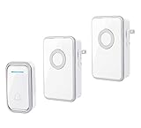 ワイヤレスチャイム コードレス 玄関チャイム インターホン 介護 ナースコール 押しボタン式 防水 防塵 無線 ドアベル 受信機2個 送信機1個