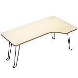 OSJ ちゃぶ台 折れ脚 ベッドテーブル コンパクト 木製 完成品 軽量 ブラウン 幅79