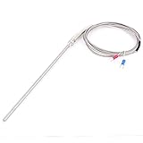 uxcell 熱電対 Kタイプ 金属シールド 金属 測定ツール 金属材料 フォークターミナル 1個入り