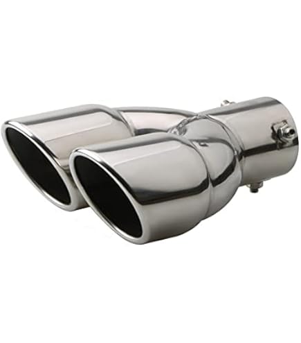 Dual Exhaust Tip - 2.5" ID X 7"OD X 8.5"L - Double Wall Weld On Muffler