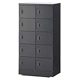 エフワークス(F Works) スチール製シューズロッカー 2列5段10人用 ブラック 幅60×奥行38×高さ116.2cm 274683