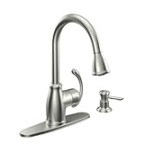 Moen ca87055srsシングルハンドルキッチン蛇口with Pulloutスプレーからのテラスコレクションスポット、Resistステンレス
