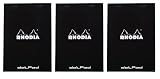 Pack of 3 Rhodiaメモ帳クラシックブラックドット – 3 – 3 / 8 x 4 – 3 / 4で。