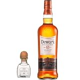 【高級テキーラ パトロンシルバー ミニボトル(50ml)付】デュワーズ 12年 [ ブレンデッド スコッチウイスキー スコットランド産 700ml 40%][正規品]フレーバー(ハチミツ/リンゴ/バニラ)ファーストフィルバーボン樽で追加熟成 - スコッチウイスキー国内売上No. 1