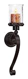 Deco 79 69590 Metal Glass Candle Sconce, 20 by 6-Inch