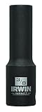 IRWIN Tools 1877473 Impact Performance Series 6-Point Deep Well Socket Bit, 3/8-Inch, 3/8-Inch Squar