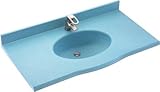 Swanstone ev1b2243 – 040 Europa 22 " x 43 "ソリッドサーフェスシングルボウル洗面化粧台トップ、Bermuda Sand