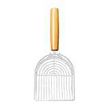 GENERIC ペット用トイレ砂スクーパー 木製ハンドル付き金属製うんちスクーパー お手入れ簡単なトイレ砂洗浄シャベル 防錆ペット用トイレ砂