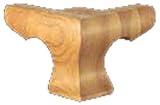 国フランスHamptonプレーンコーナーBun足 4.5" Foot ブラウン 01703010CH1 1