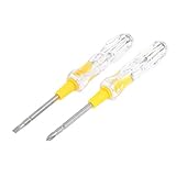 uxcell　検電ドライバー　検電テスターねじ回し　検電器　 スロット付きヒント　電圧テスター