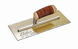 Kraft Tool PLE460L Elite Series Five Star Golden Stainless Steel Plaster Trowel with Leather Handle,