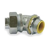 Hubbell H12541 Liquid Tight Connector, Male, Steel, Insulated, 45 degree, 1 1/4" [並行輸入品]