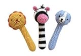 Cheengoo有機カギ針編みライオンFriends Stick Rattlesのセット3