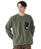[クリフメイヤー] 裏起毛 ブークレ フリース ポケット デザイン ロンT 長袖 Tシャツ メンズ MEDIUM カーキ