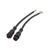 uxcell 電線付コネク　タソケット　丸型 プラスチック メタル　M12-12 コネクタケーブル　2個入り