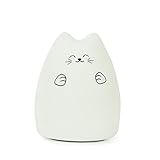 BaiheポータブルかわいいKittyシリコンLED夜ランプUSB充電式子供夜ライトウォームホワイトシングルカラーと7-color呼吸モードSensitiveタップコントロールfor Baby大人寝室