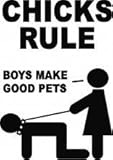 Chicks Rule Picture Art - Kids Girls Bed Room - Peel & Stick Sticker - Vinyl Wall Decal - Size : 6 I